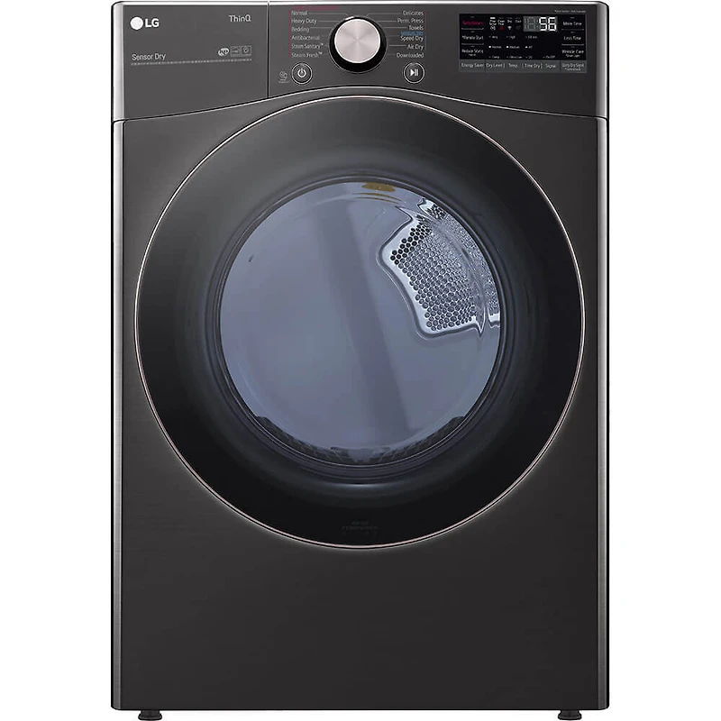 Black Stainless Front Load Laundry Package with Pedestals