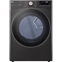 Black Stainless Front Load Laundry Package with Pedestals