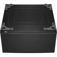 Black Stainless Front Load Laundry Package with Pedestals