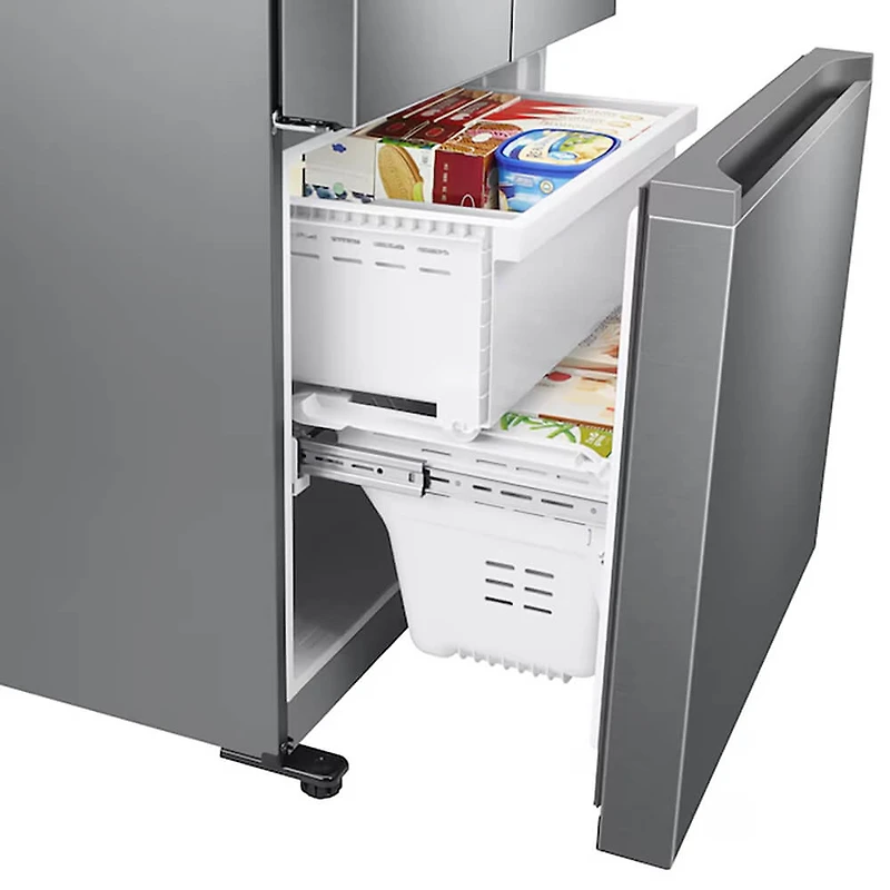 18 cu. ft. Smart Counter Depth 3-Door French Door Refrigerator - Stainless Steel - OPEN BOX