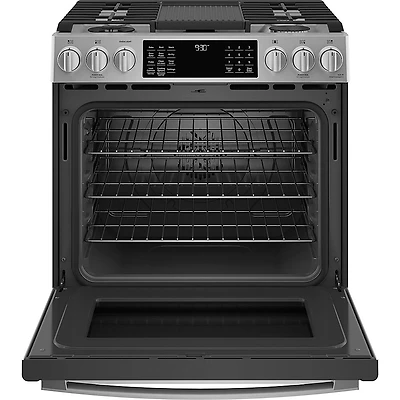 5.6 Cu. Ft. Stainless Smart Duel Fuel Range with No Preheat Air Fry