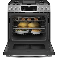 5.6 Cu. Ft. Stainless Smart Duel Fuel Range with No Preheat Air Fry 
