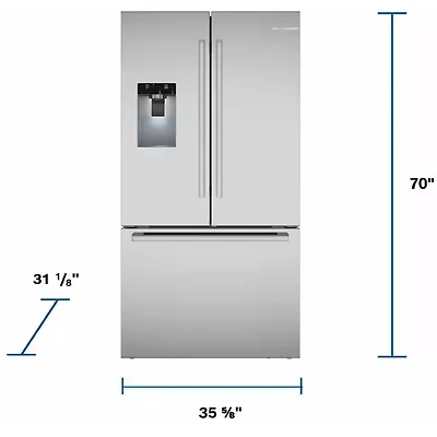 21.6 Cu. Ft. Stainless Counter-Depth French 3 Door Refrigerator 