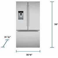 21.6 Cu. Ft. Stainless Counter-Depth French 3 Door Refrigerator 
