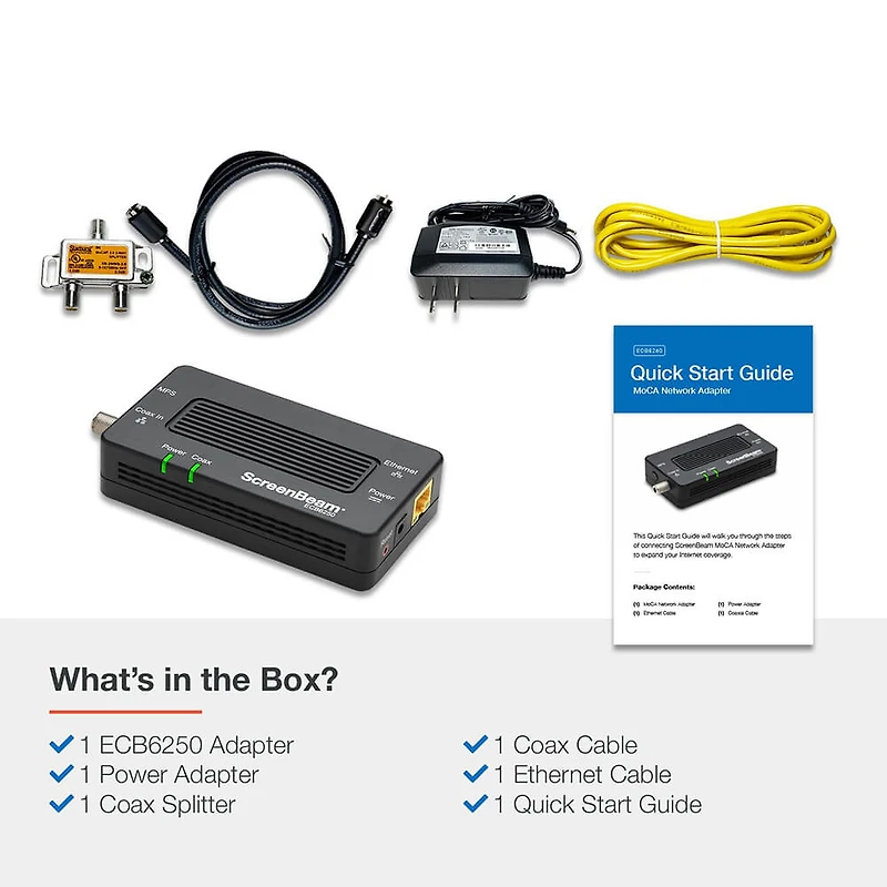 MoCA 2.5 Network Adapter with 1 Gbps Ethernet