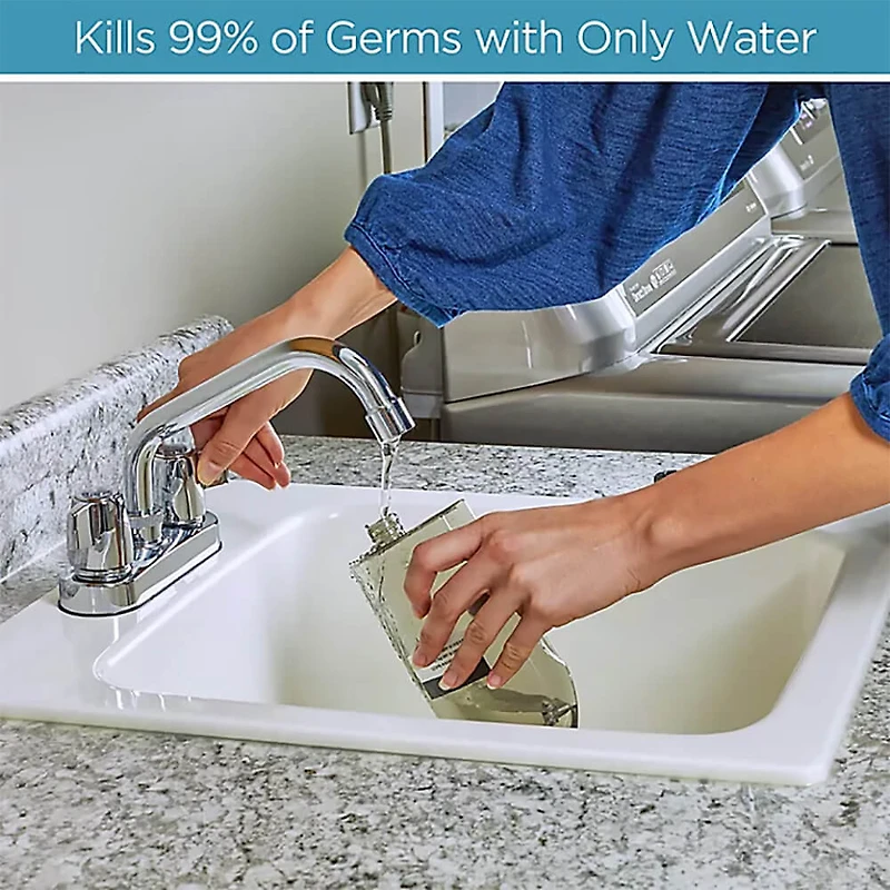 Steam Mop & Dry Vacuum in White/Aqua