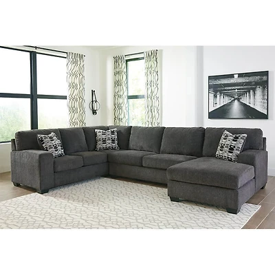 Ballinasloe 3-Piece Sectional with Right-Arm Chaise - Smoke 