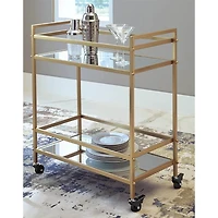 Kailman Bar Cart - Gold Finish - OPEN BOX