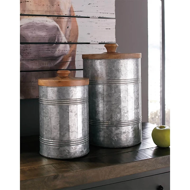 Divakar Jar (Set of 2) - Antique Gray - OPEN BOX