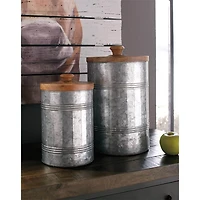 Divakar Jar (Set of 2) - Antique Gray - OPEN BOX