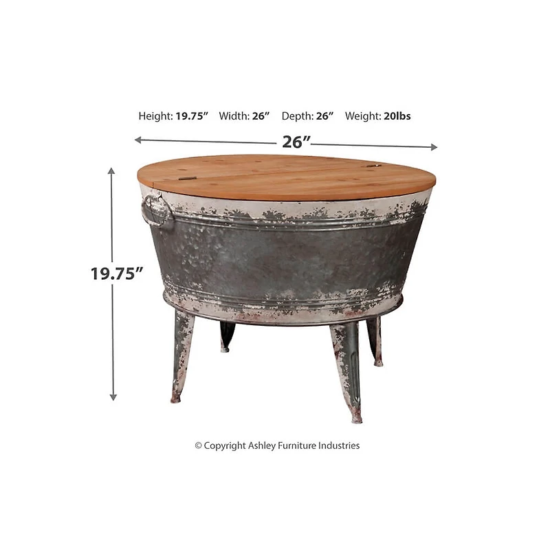 Shellmond Coffee Table With Storage - Two-Tone