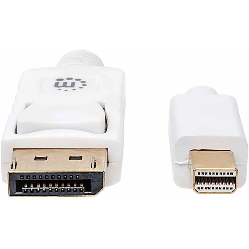Mini DisplayPort Male to DisplayPort Male 1m - White