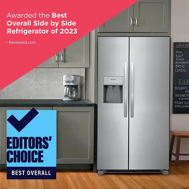 25.6 Cu. Ft. Side-by-Side Refrigerator - Black - OPEN BOX