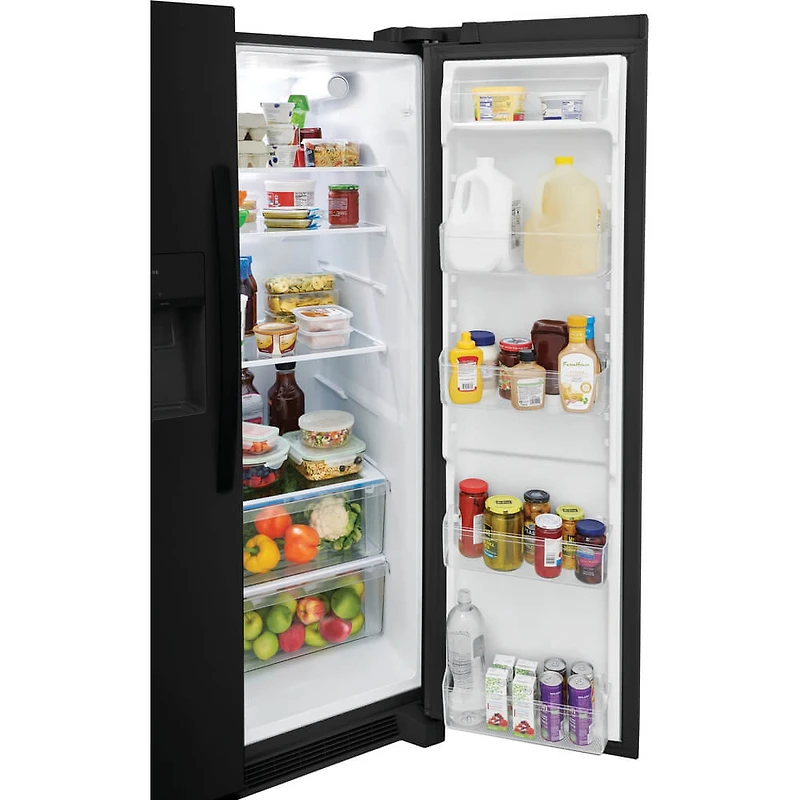 25.6 Cu. Ft. Side-by-Side Refrigerator - Black - OPEN BOX