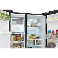 25.6 Cu. Ft. Side-by-Side Refrigerator - Black - OPEN BOX