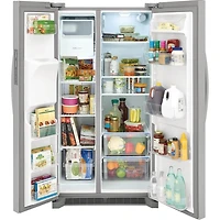 25.6 Cu. Ft. Side-by-Side Refrigerator - Stainless Steel - OPEN BOX