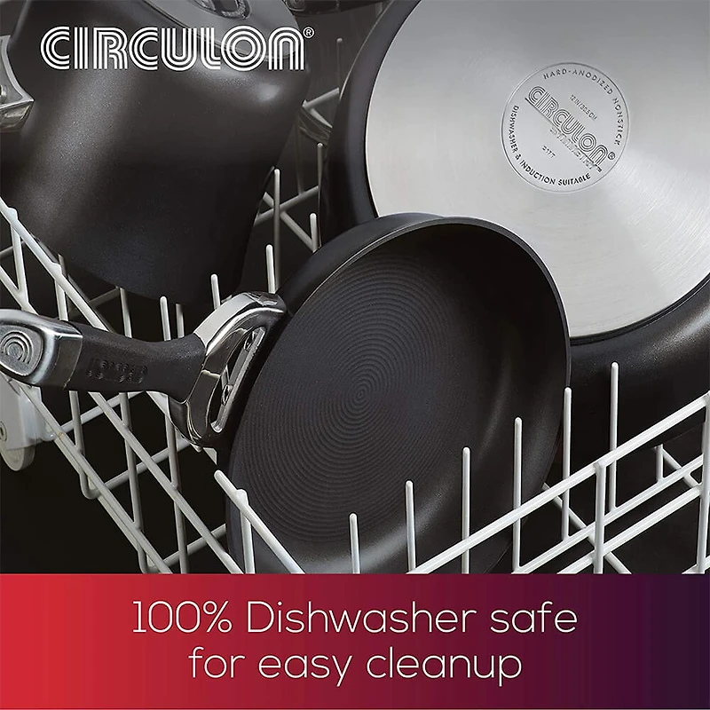 Symmetry 11-Piece Hard Anodized Aluminum Nonstick Set- Black