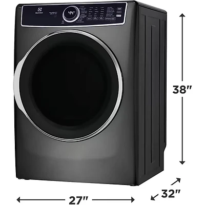 8 Cu. Ft. Titanium Front Load Steam Electric Dryer