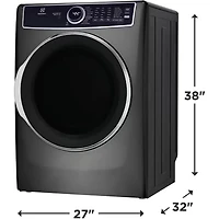 8 Cu. Ft. Titanium Front Load Steam Electric Dryer