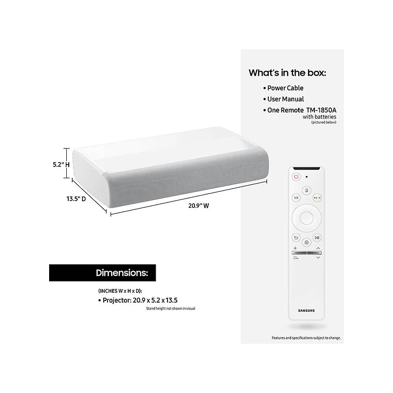 130 inch The Premiere LSP9T 4K Smart Triple Laser Projector inch inch