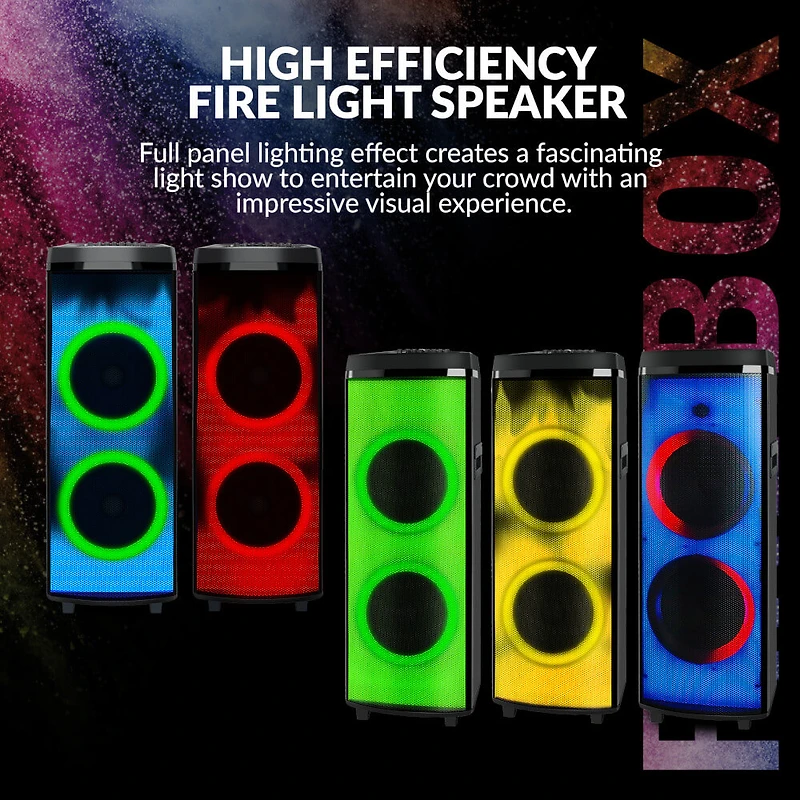 2x 12 inch Bluetooth Speaker with Light Show