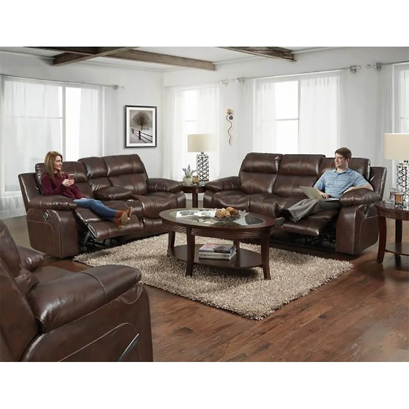 Positano Cocoa Manual Reclining Loveseat - OPEN BOX