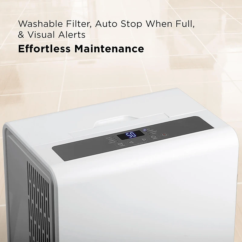 50 Pint Smart Dehumidifier Perfect for areas up to 4,500 sq. ft.