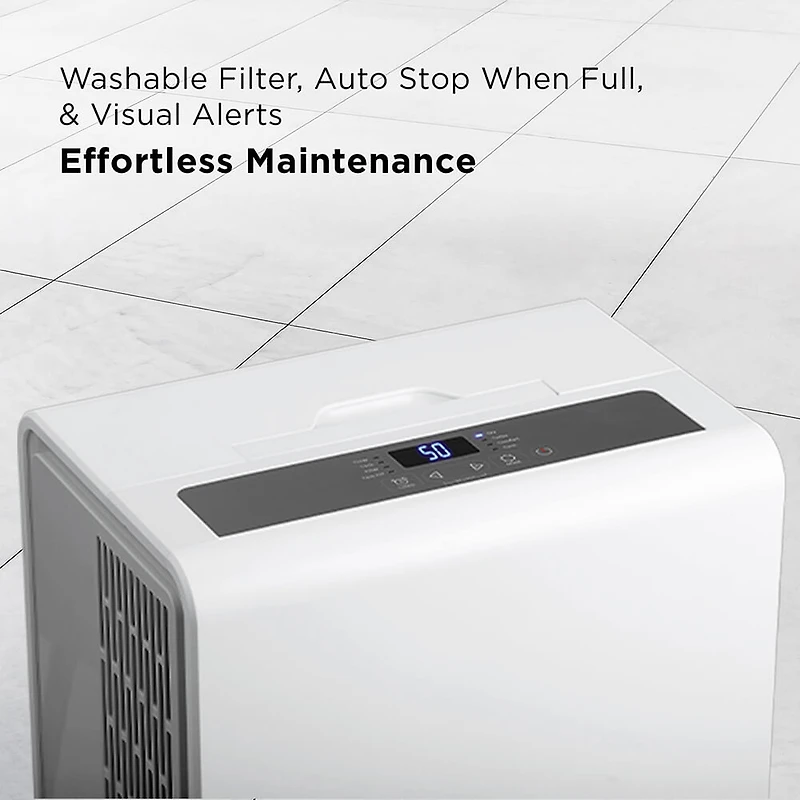 50 Pint Smart Dehumidifier with Pump Perfect for areas up to 4,500 sq. ft