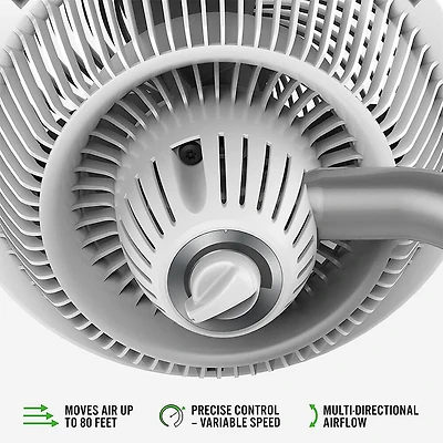 10 inch Energy Smart Mid-Size Air Circulator White Pedestal Fan