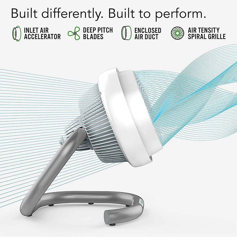 10 inch Energy Smart Mid-Size Air Circulator White Pedestal Fan