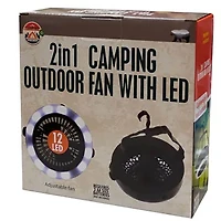 2-in-1 Camping Outdoor Fan with LED Light