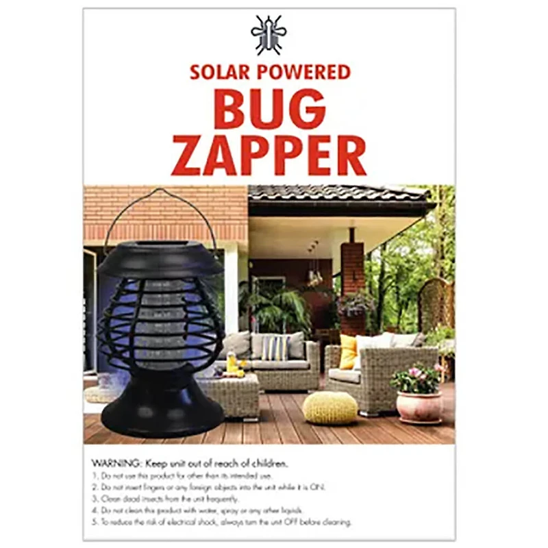 Solar-Powered Light & Insect Zapper - OPEN BOX