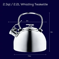 2.3-Quart Whistling Stainless Teakettle with Flip-Up Spout