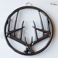 8 inch Biscotti Antler Trivet w/ Metal Hanger - Midnight Chrome - OPEN BOX