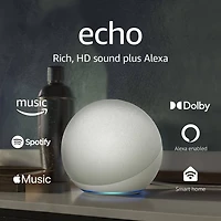 Echo (4th Gen) Smart Home Hub & Alexa - Glacier White