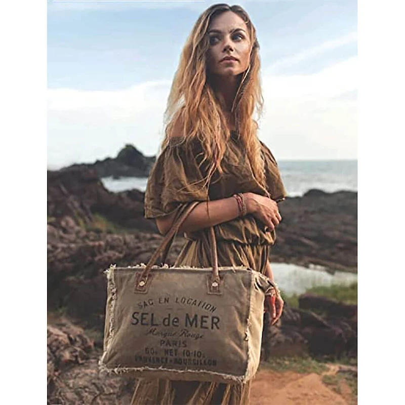 Sel De Mer Upcycled Canvas Handbag