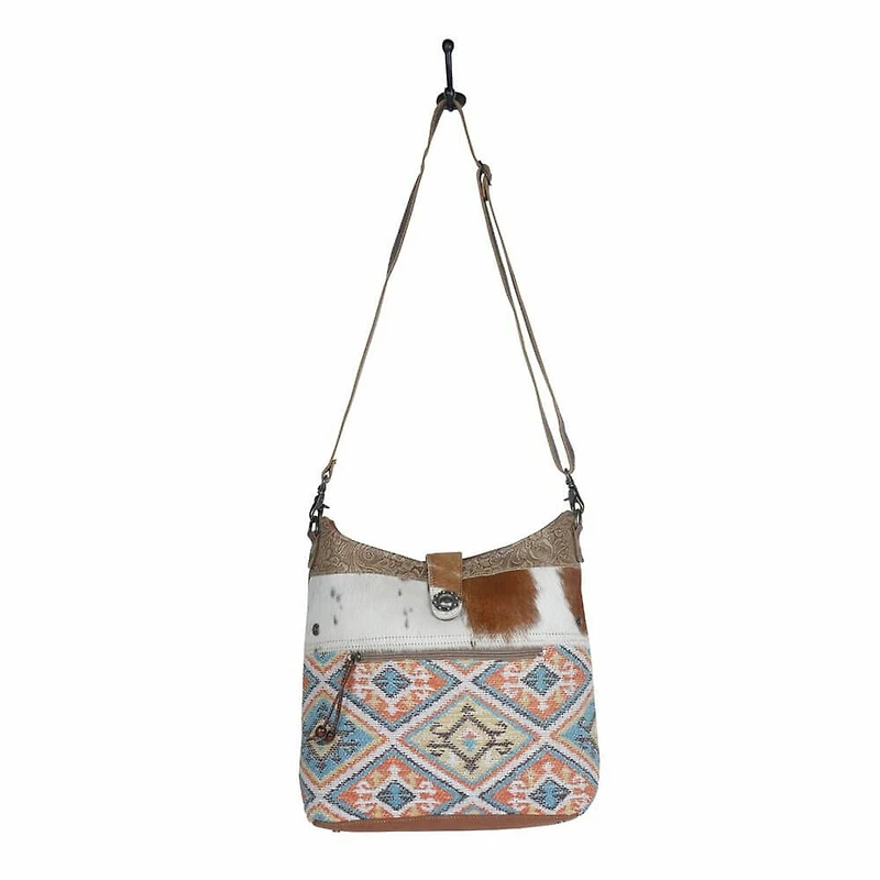 Multipastels Hairon Cowhide Tribal Shoulder Bag