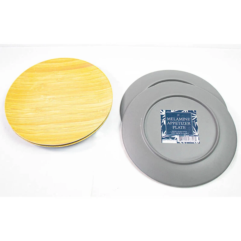 Melamine with Bamboo Dining Set - Grey