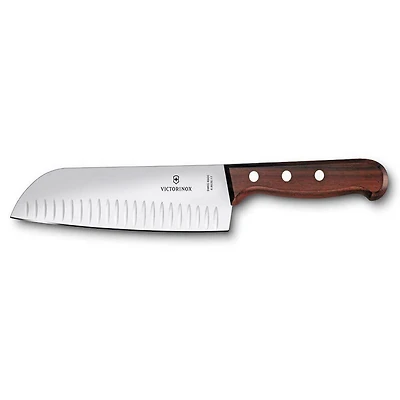 7 inch Granton Rosewood Blade Santoku Knife
