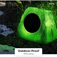 Rechargeable Bluetooth Outdoor Solar Rock LED Speakers Pair with Multilink