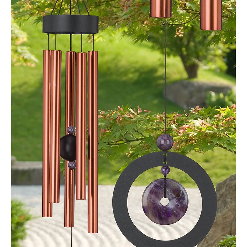 32 inch Healing Stone Wind Chime - Amethyst