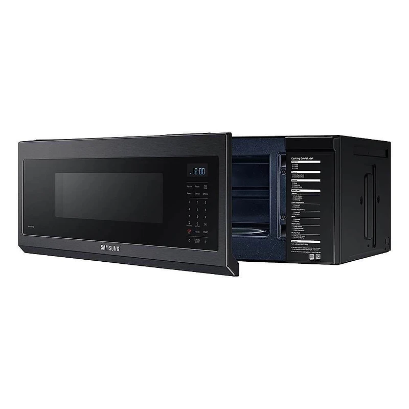1.1 Cu. Ft. Black Stainless Smart SLIM Over-the-Range Microwave - OPEN BOX