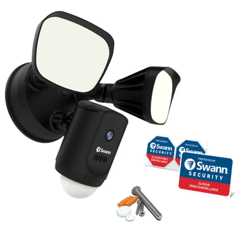 Wi-Fi Floodlight Security Camera - Black