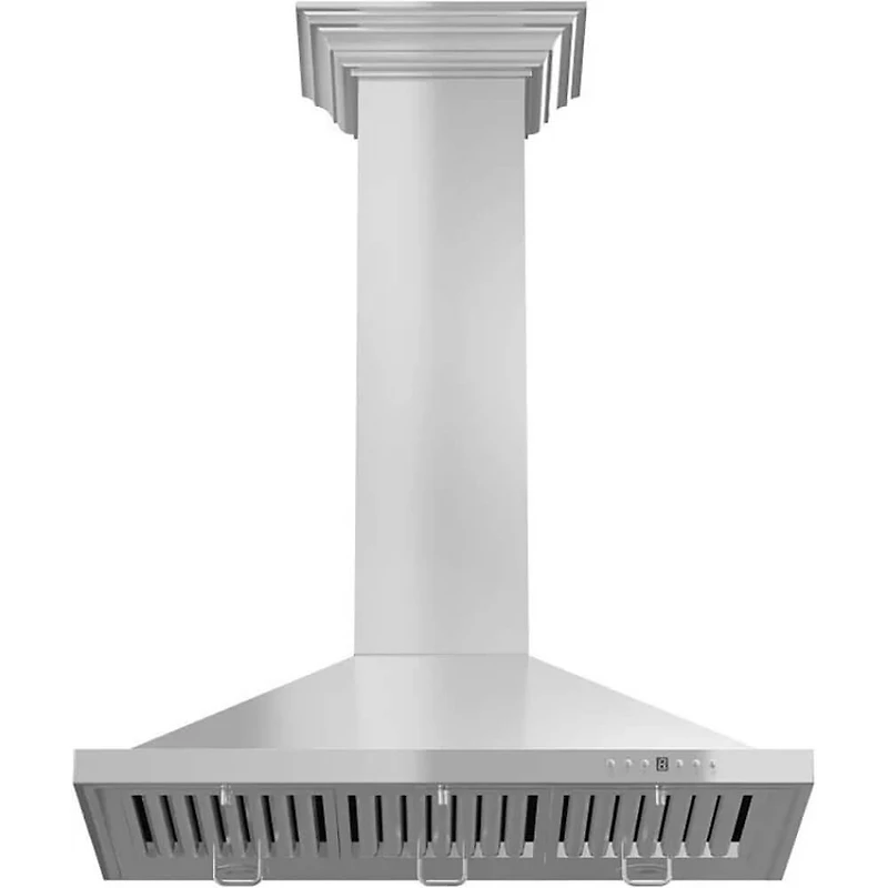 inch Stainless Convertible Vent Wall Mount Range Hood w/ Crown Molding