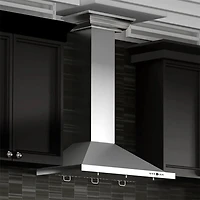 inch Stainless Convertible Vent Wall Mount Range Hood w/ Crown Molding