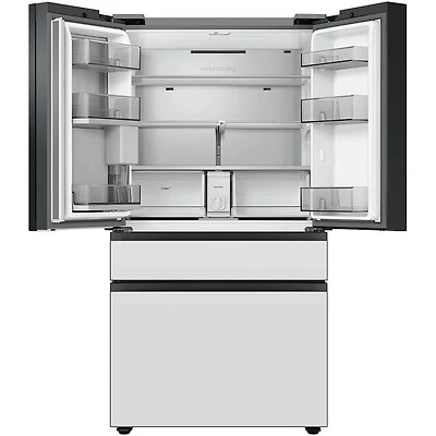 23 Cu. Ft. Bespoke White Glass Counter Depth 4-Door French Door Smart Refrigerator