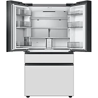 23 Cu. Ft. Bespoke White Glass Counter Depth 4-Door French Door Smart Refrigerator