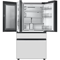 23 Cu. Ft. Bespoke White Glass Counter Depth 4-Door French Door Smart Refrigerator