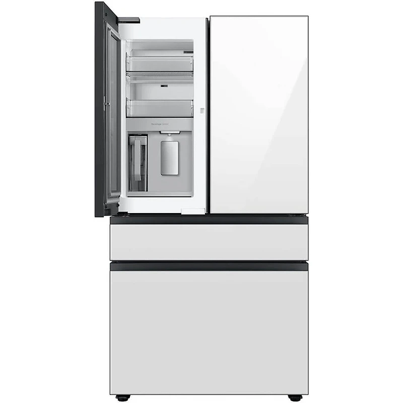23 Cu. Ft. Bespoke White Glass Counter Depth 4-Door French Door Smart Refrigerator