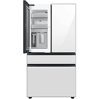 23 Cu. Ft. Bespoke White Glass Counter Depth 4-Door French Door Smart Refrigerator